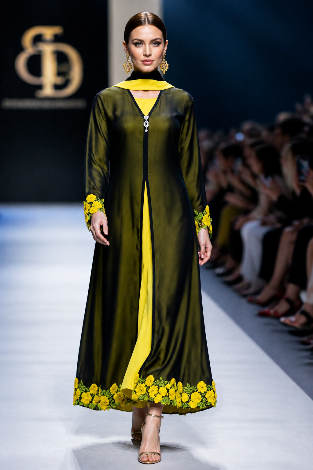 Schwarz-Goldene Eleganz Abaya