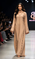 Beige Bestickte Everyday Abaya