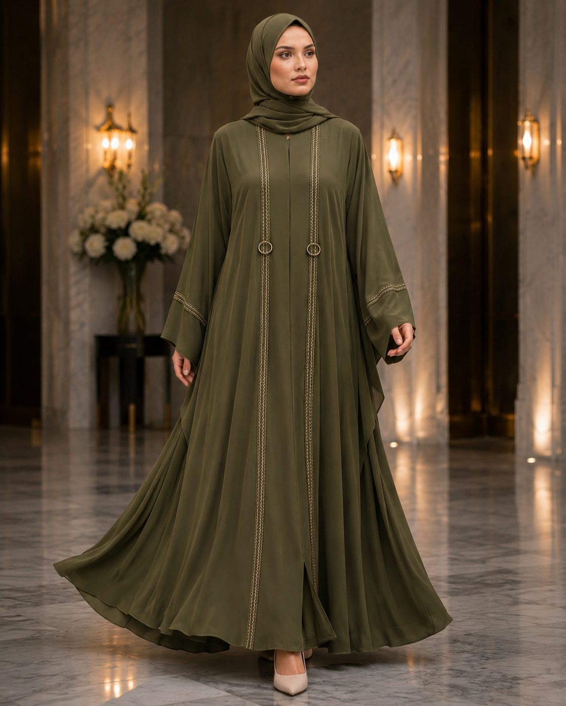 White Luxury Modest Abaya – Noor Collection