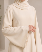 Elegant Plain Abaya – Cream