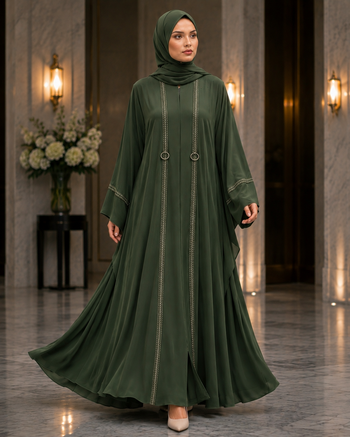 White Luxury Modest Abaya – Noor Collection