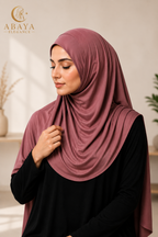 Premium Jersey Hijab – Mauve Rose