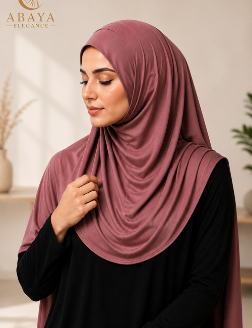 Premium Jersey Hijab – Mauve Rose