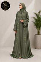 Premium Butterfly Abaya – Beige