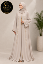Premium Butterfly Abaya – Beige