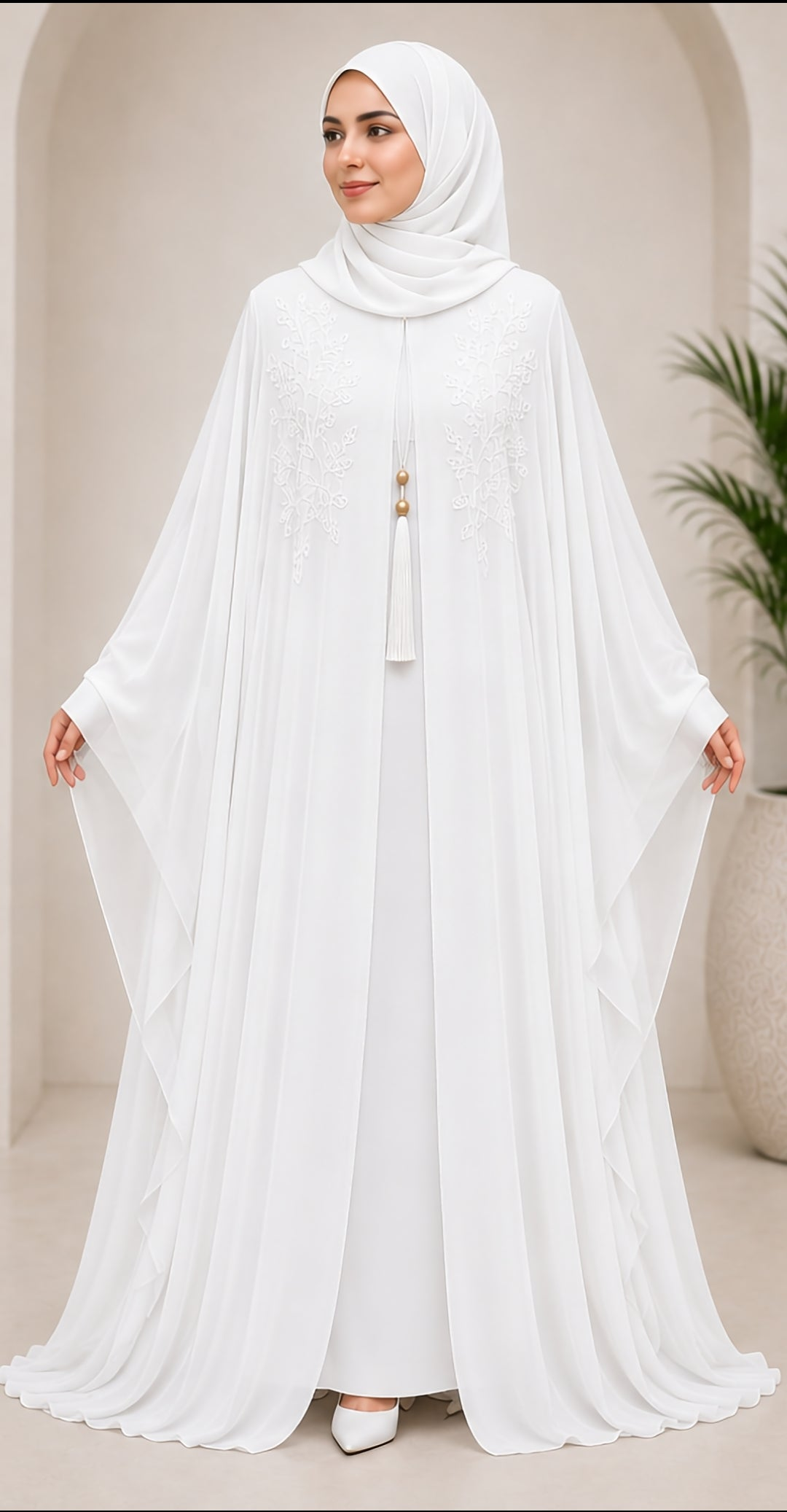Weiße Premium Abaya – Noor Collection
