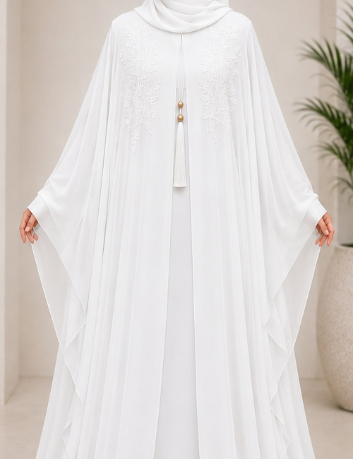 Weiße Premium Abaya – Noor Collection