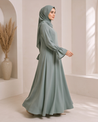 Elegant Plain Abaya – Sage Green