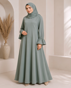 Elegant Plain Abaya – Sage Green