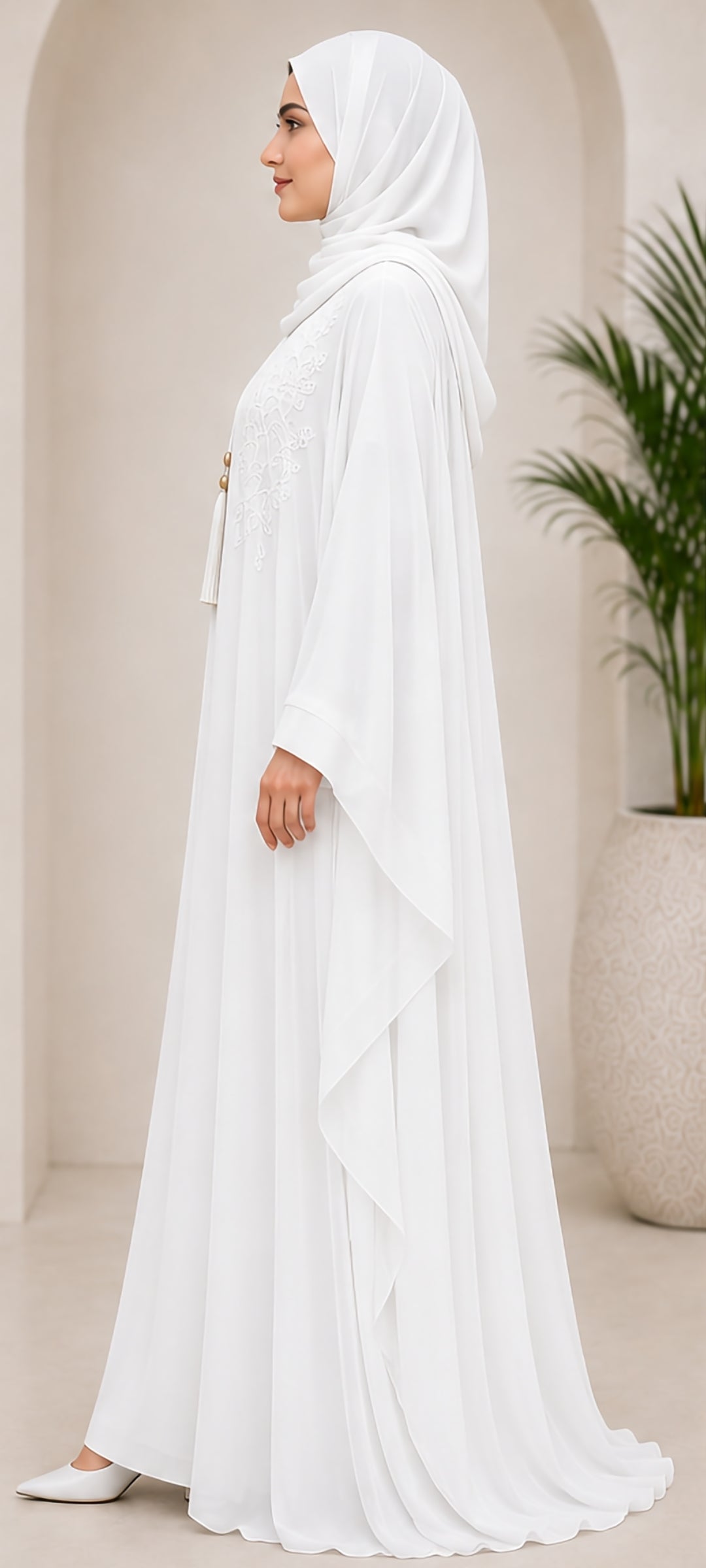 Weiße Premium Abaya – Noor Collection