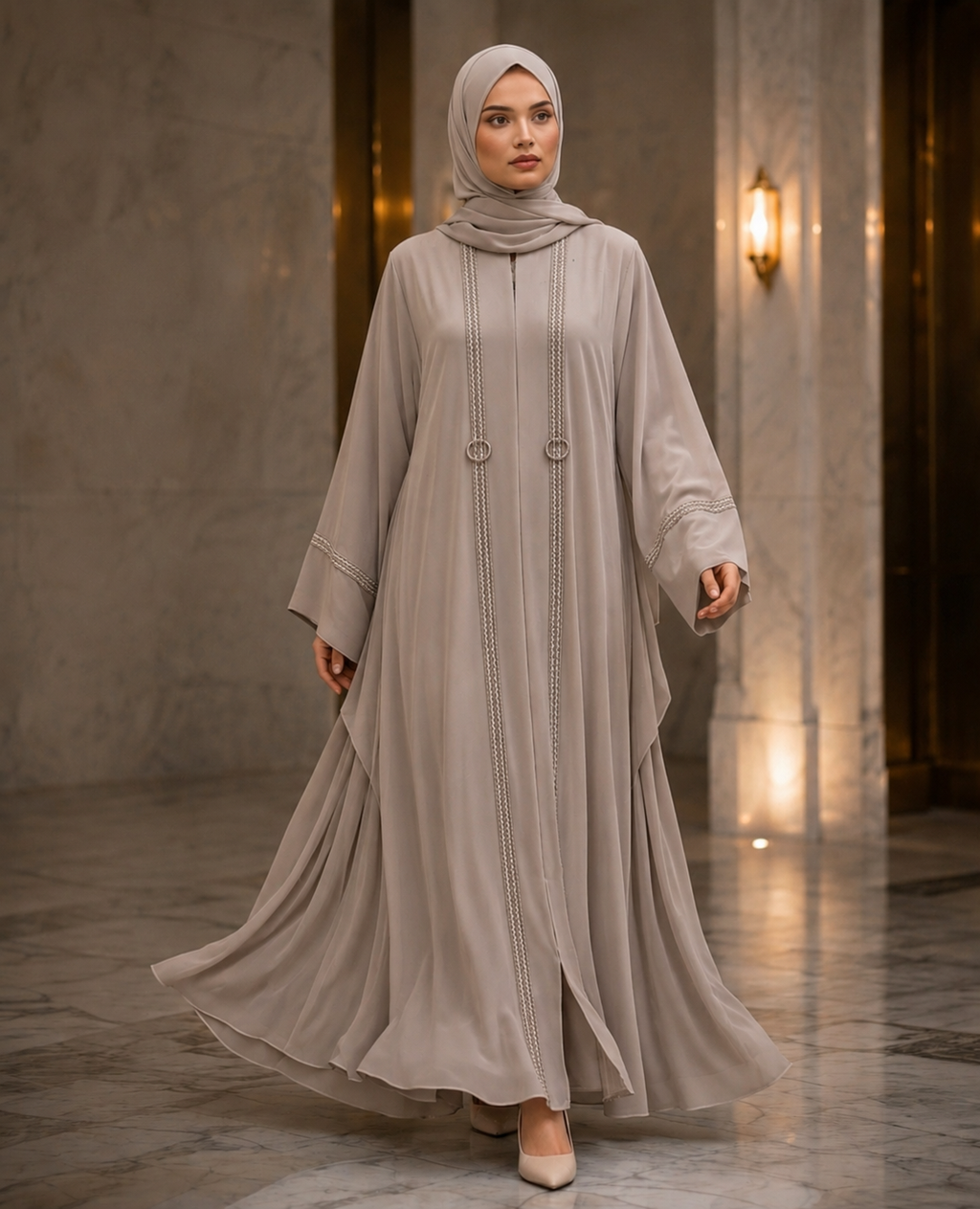 White Luxury Modest Abaya – Noor Collection