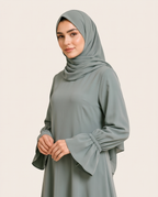 Elegant Plain Abaya – Sage Green